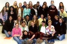 Joanna with her students in her Beauty and the Body class at the University of Nevada, Reno, Fall 2005